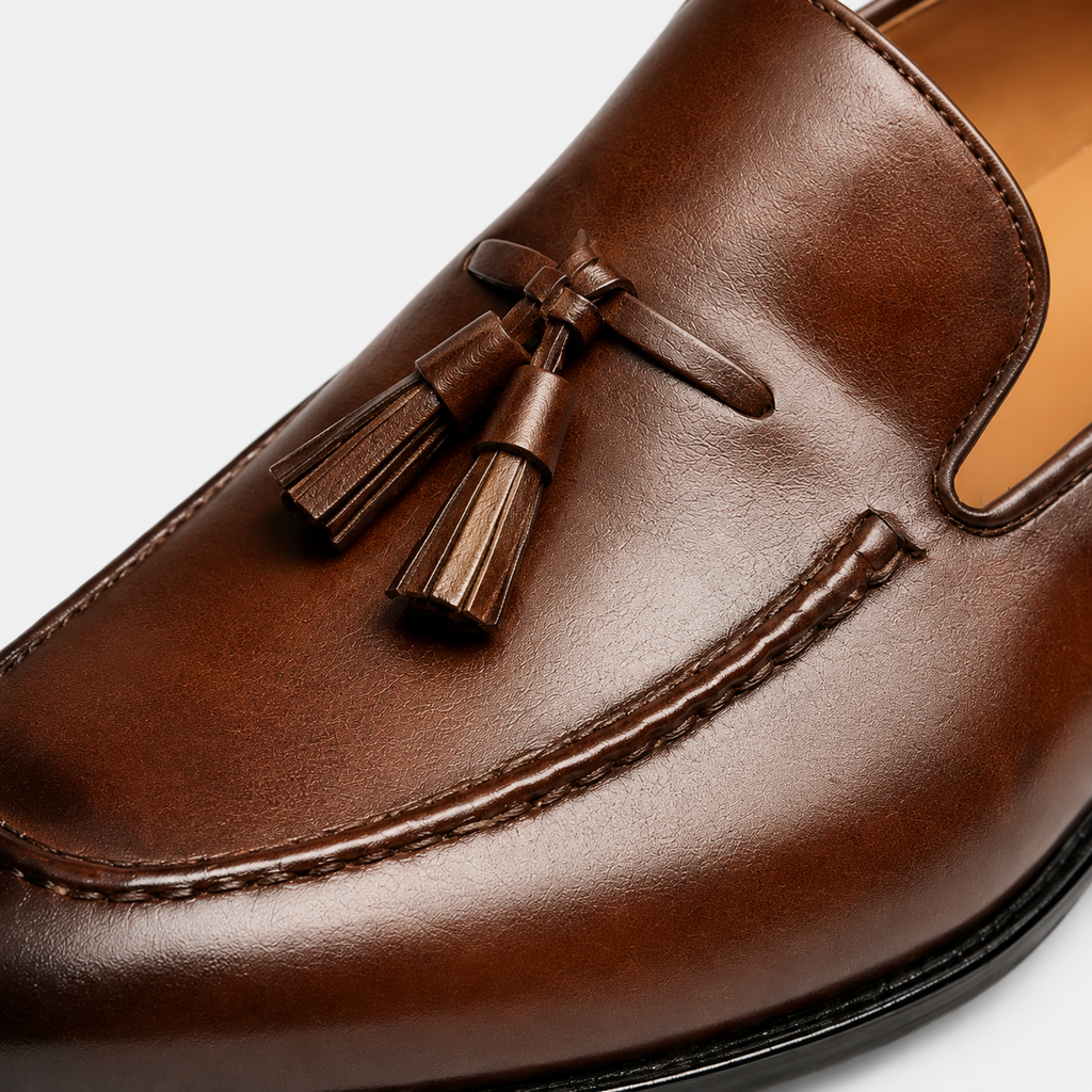 Mocassin Cuir Marron Vernis à Gland Homme | Antoine