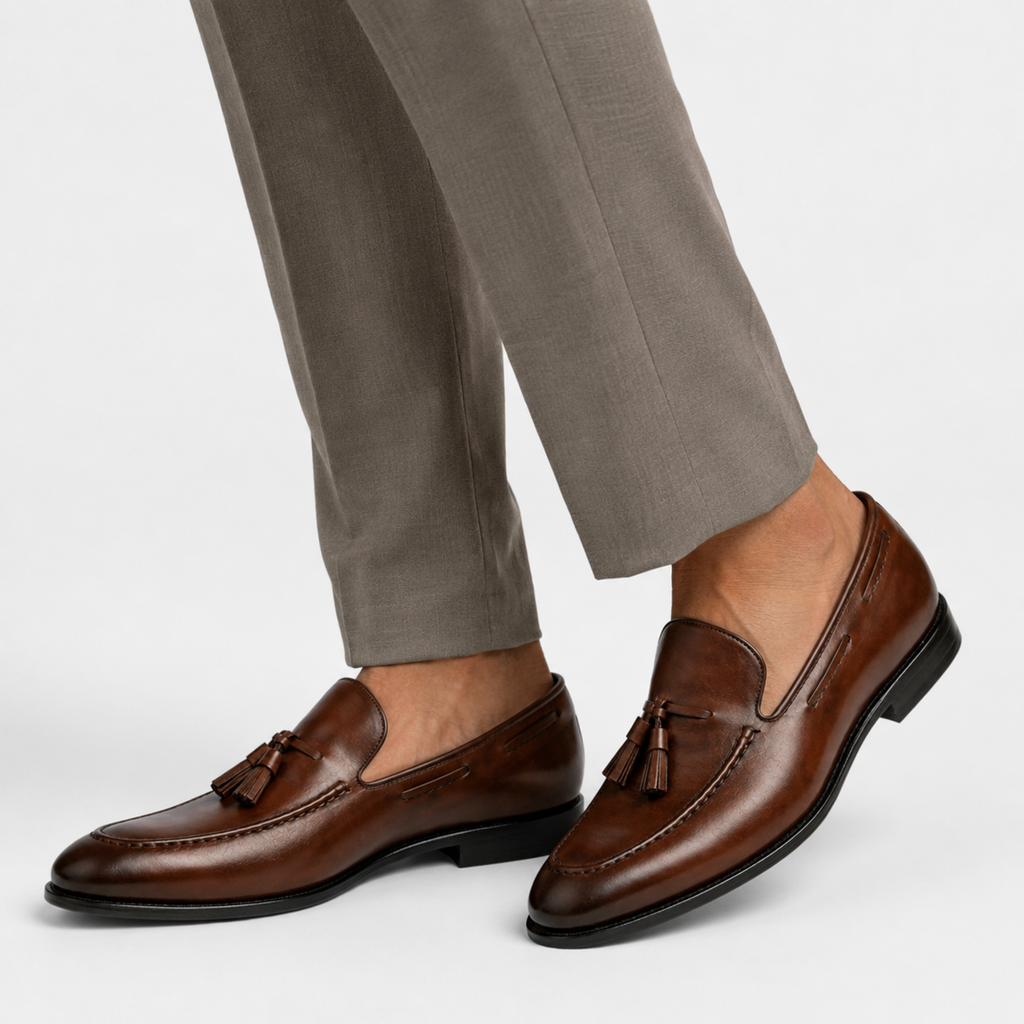 Mocassin Cuir Marron Vernis à Gland Homme | Antoine