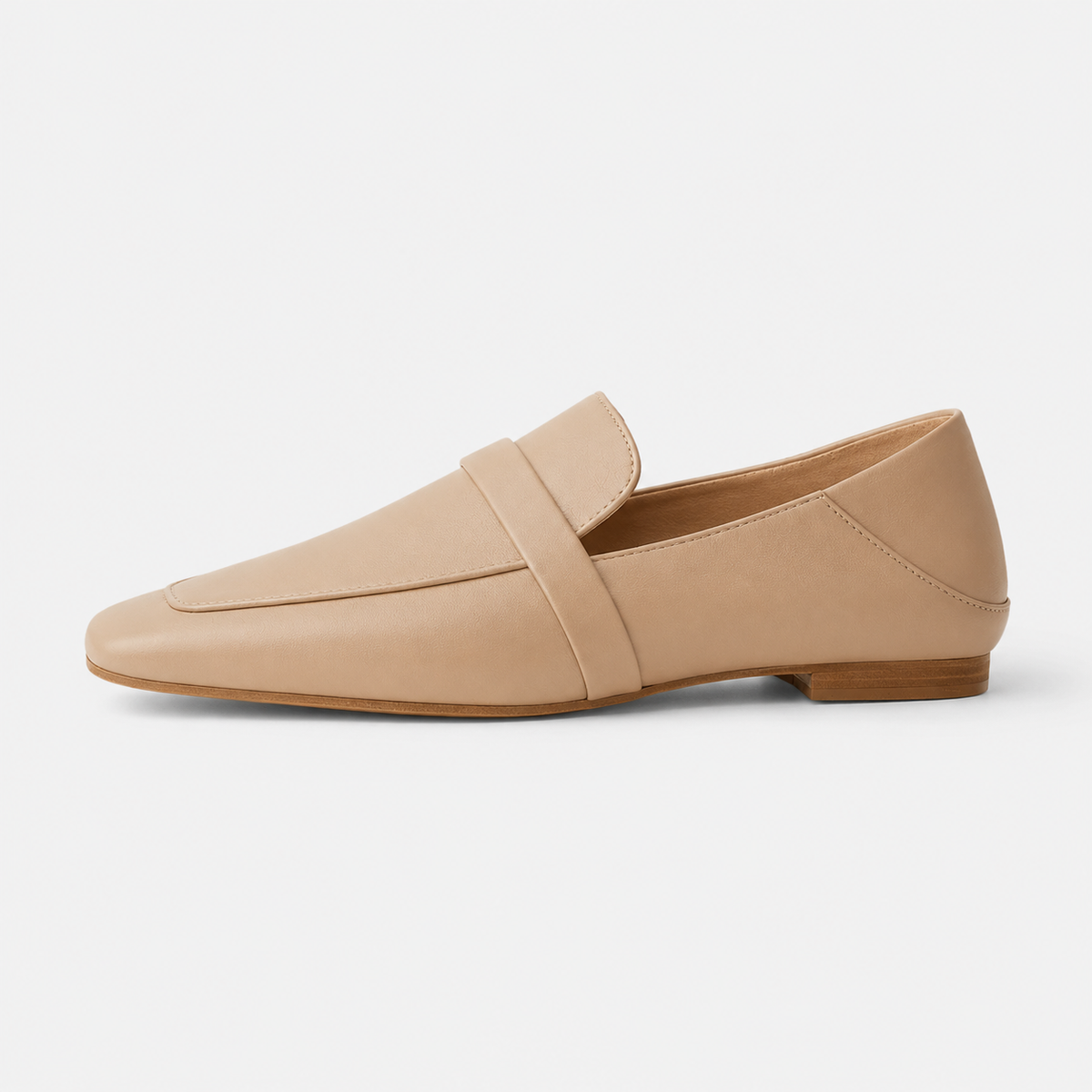Mocassin Cuir Marron Bout Carré Femme | Florentine