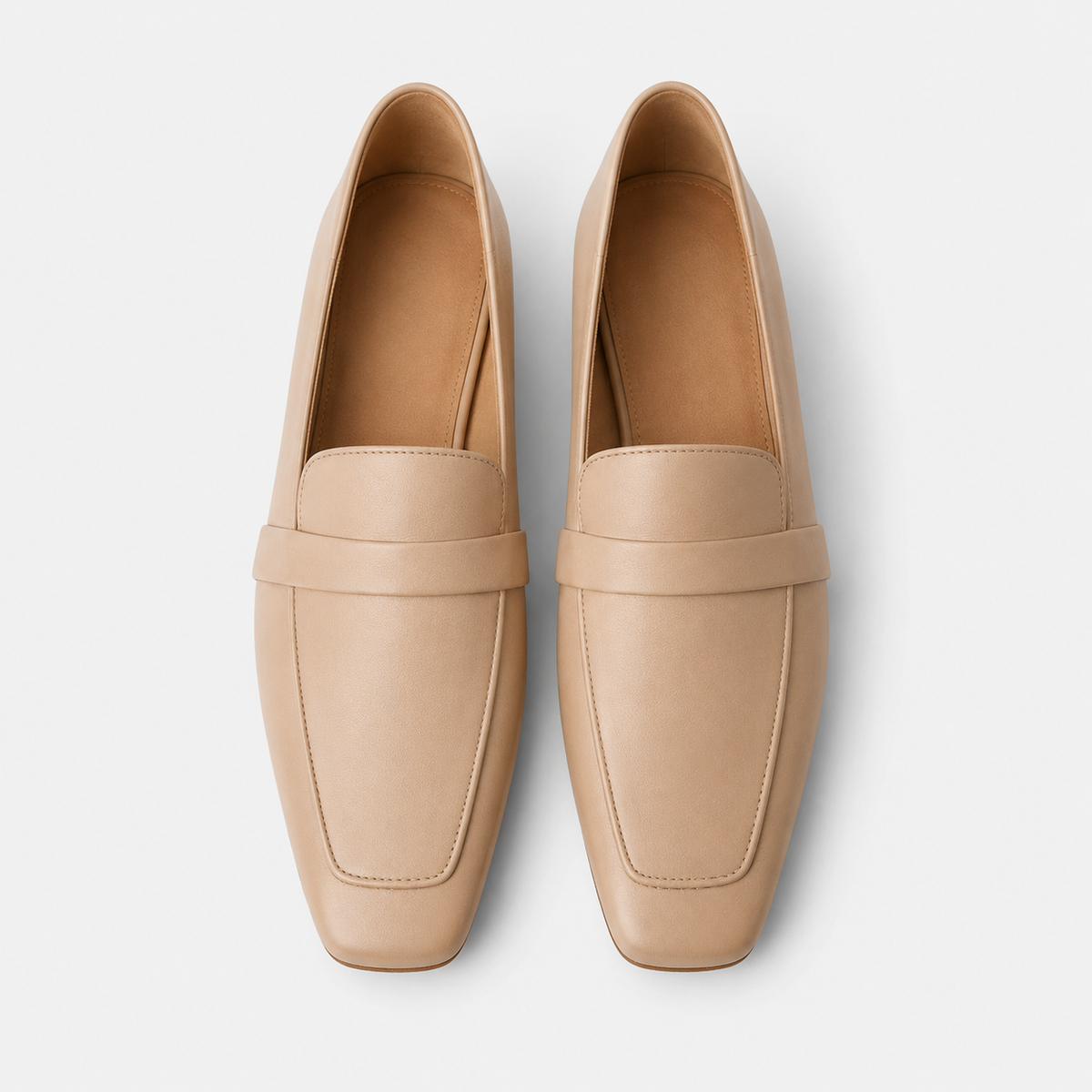 Mocassin Cuir Marron Bout Carré Femme | Florentine