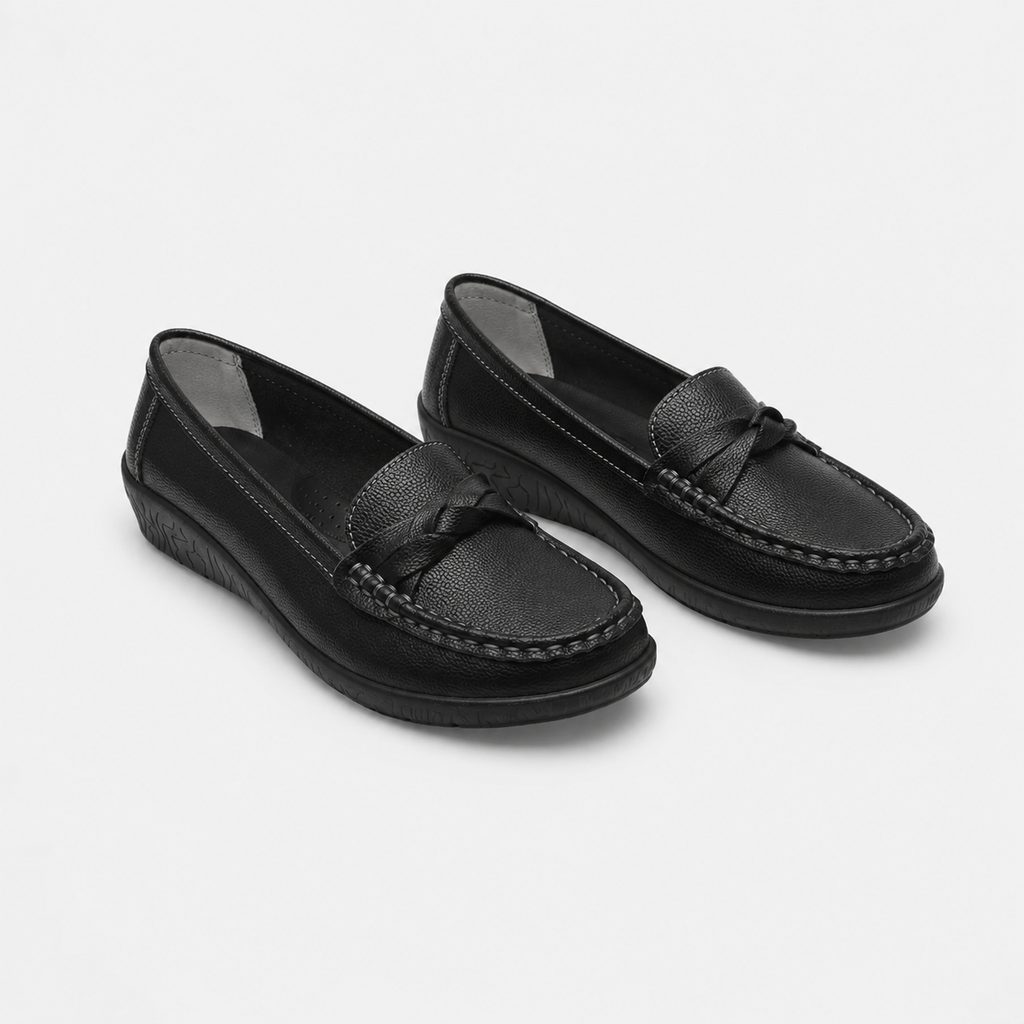 Mocassin Cuir Femme Noir | Zoé