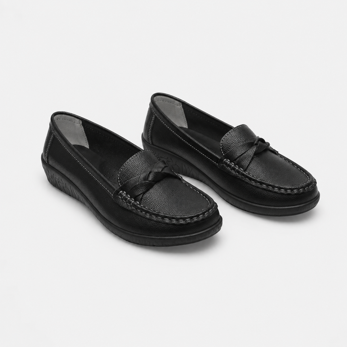 Mocassin Cuir Femme Noir | Zoé
