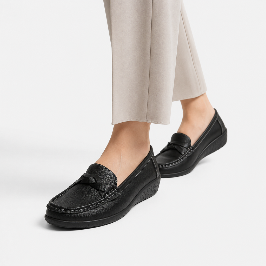 Mocassin Cuir Femme Noir | Zoé
