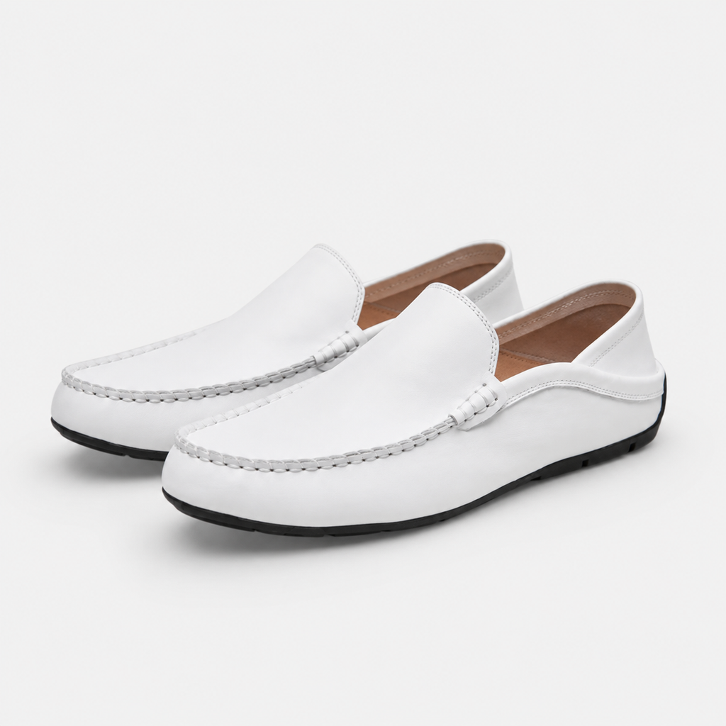 Mocassin Cuir Blanc Homme | Louis