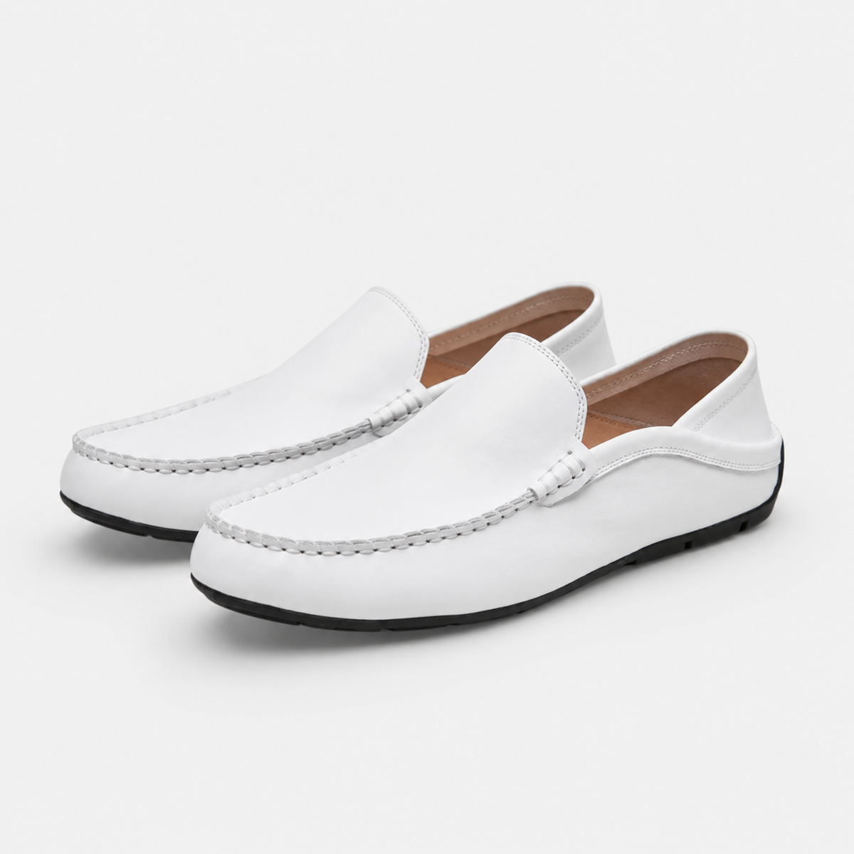 Mocassin Cuir Blanc Homme | Louis