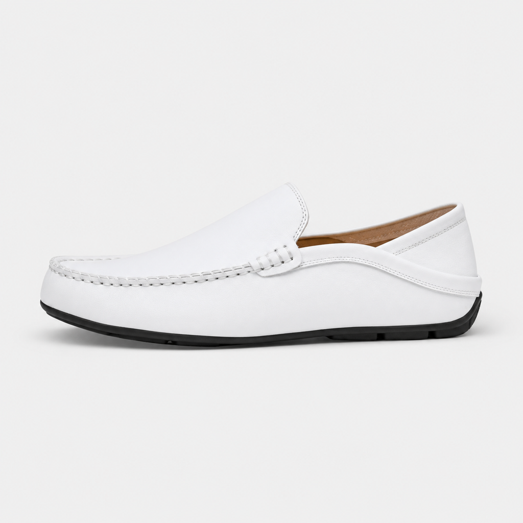 Mocassin Cuir Blanc Homme | Louis
