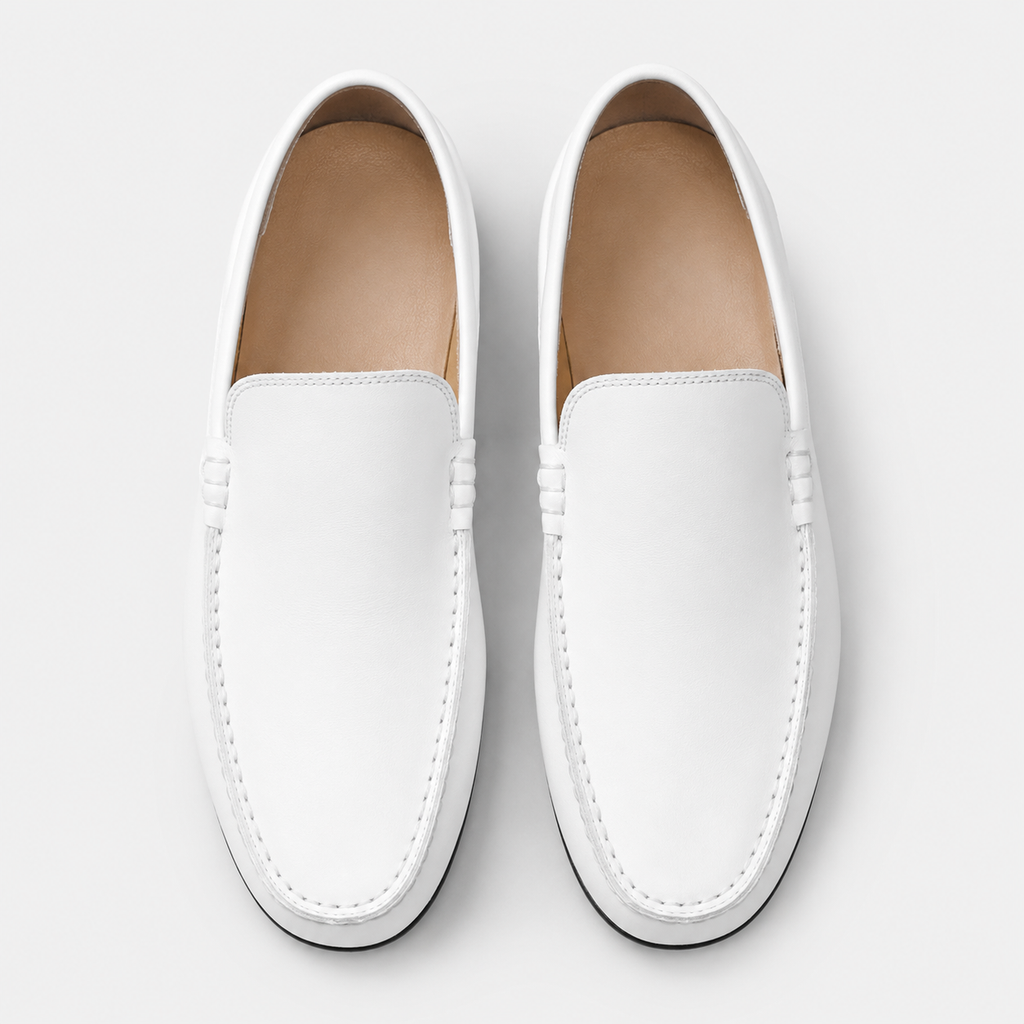 Mocassin Cuir Blanc Homme | Louis