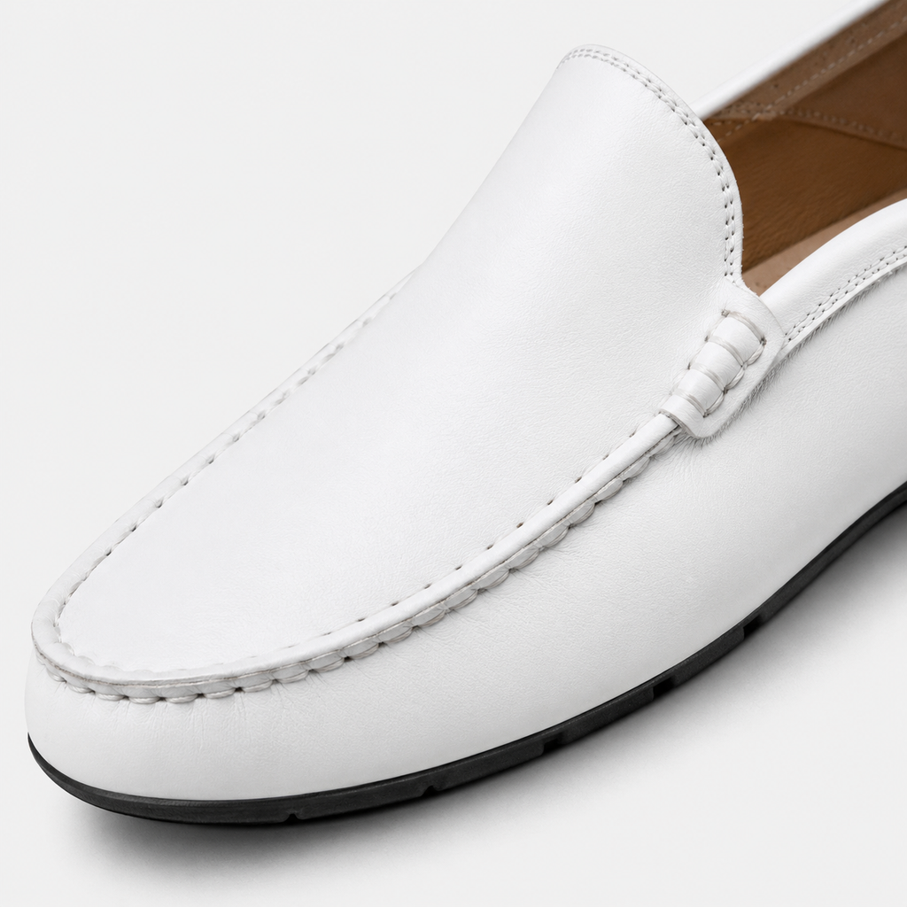 Mocassin Cuir Blanc Homme | Louis