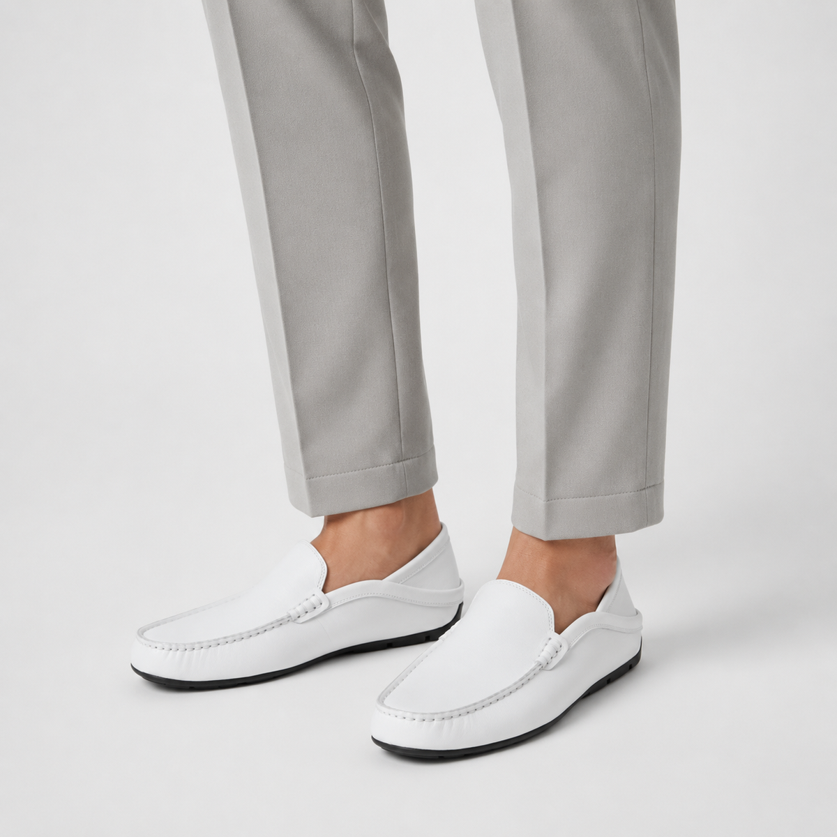 Mocassin Cuir Blanc Homme | Louis