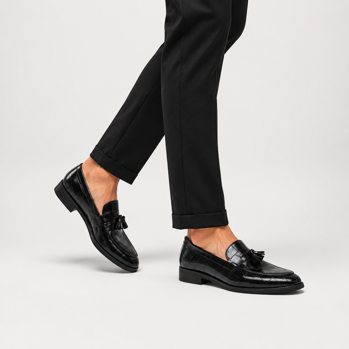 Mocassin Croco à Glands | Gatien