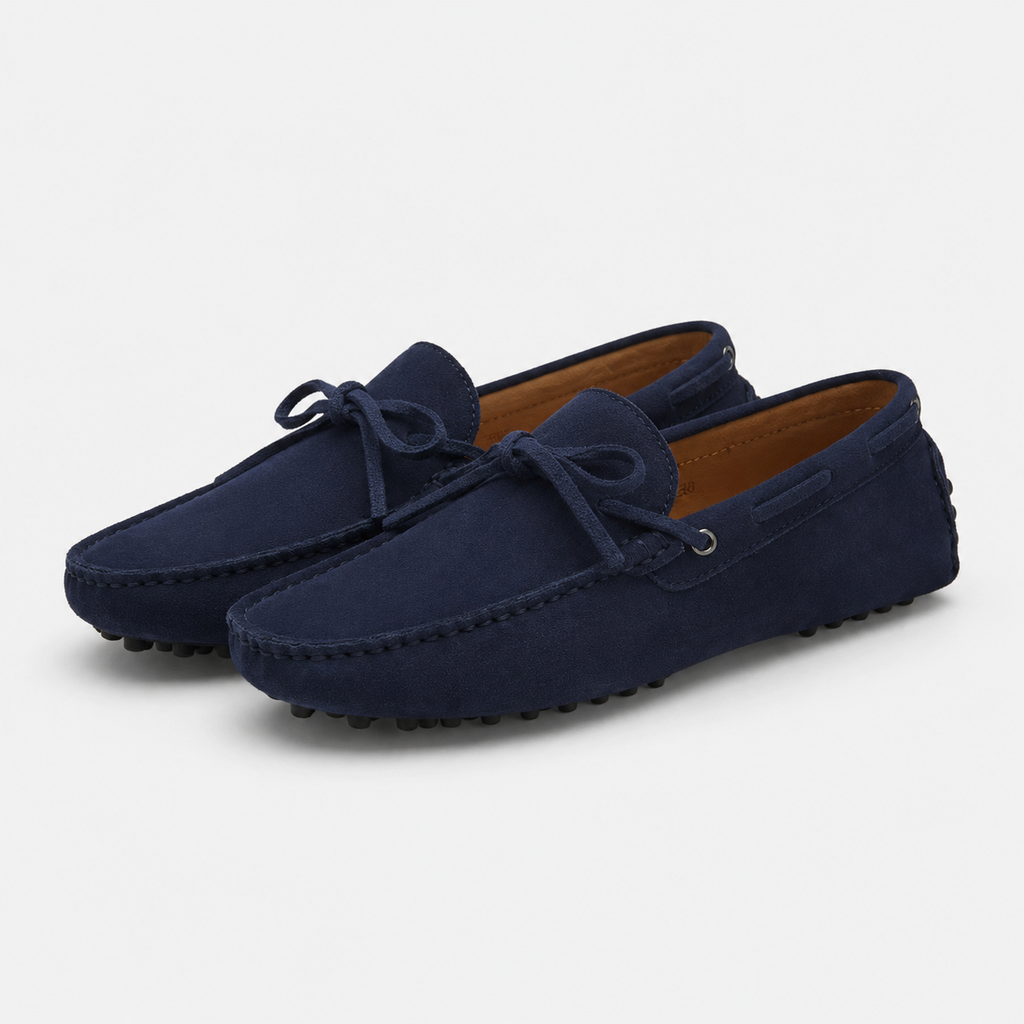 Mocassin Confort Bateau en Daim Bleu Marine pour Homme | Adrien