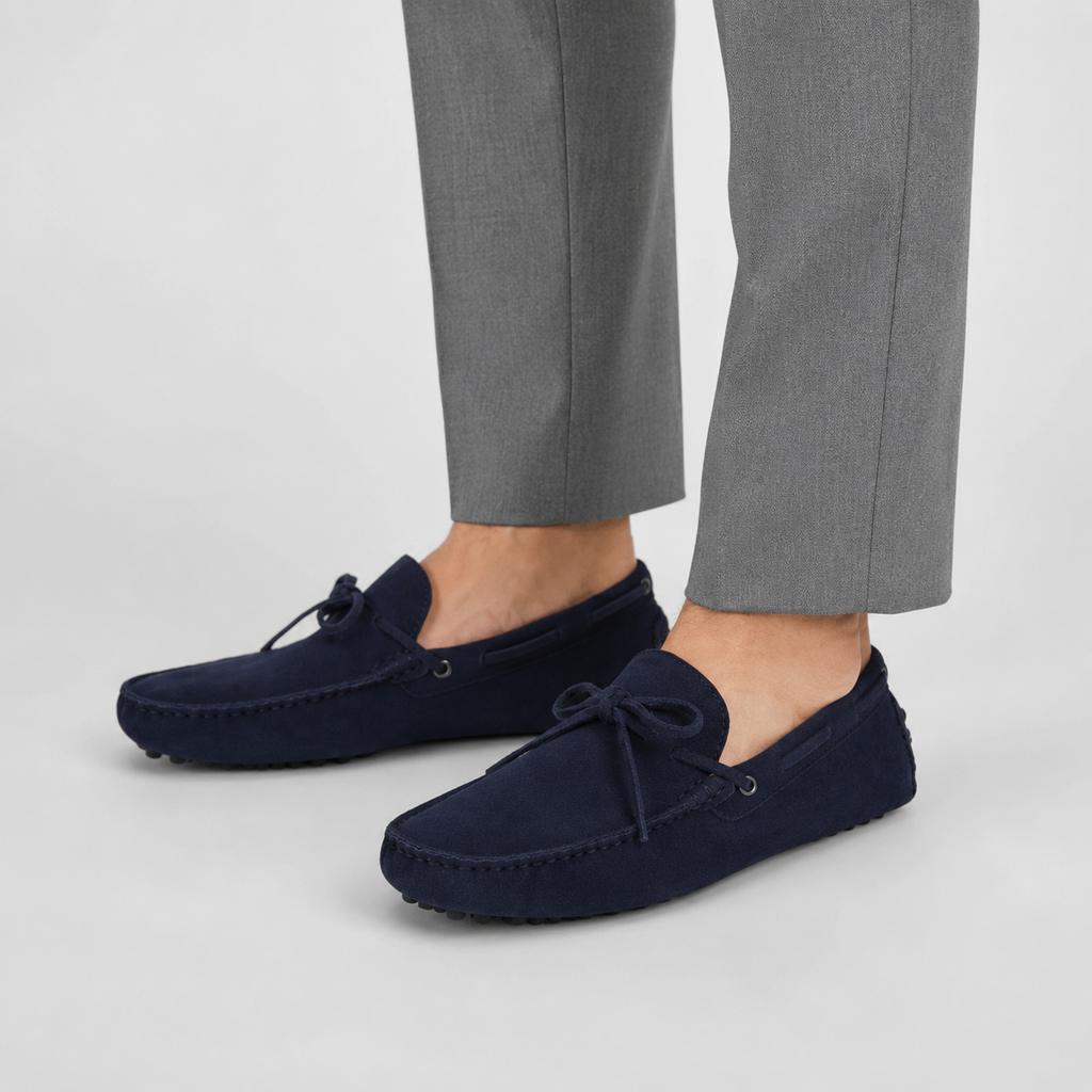 Mocassin Confort Bateau en Daim Bleu Marine pour Homme | Adrien
