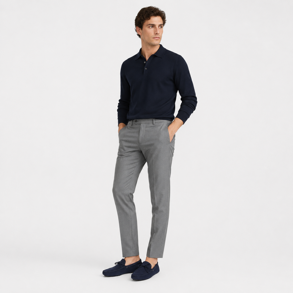 Mocassin Confort Bateau en Daim Bleu Marine pour Homme | Adrien