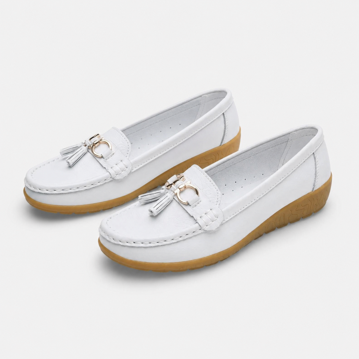 Mocassin Compensé Femme Blanc | Anaïs
