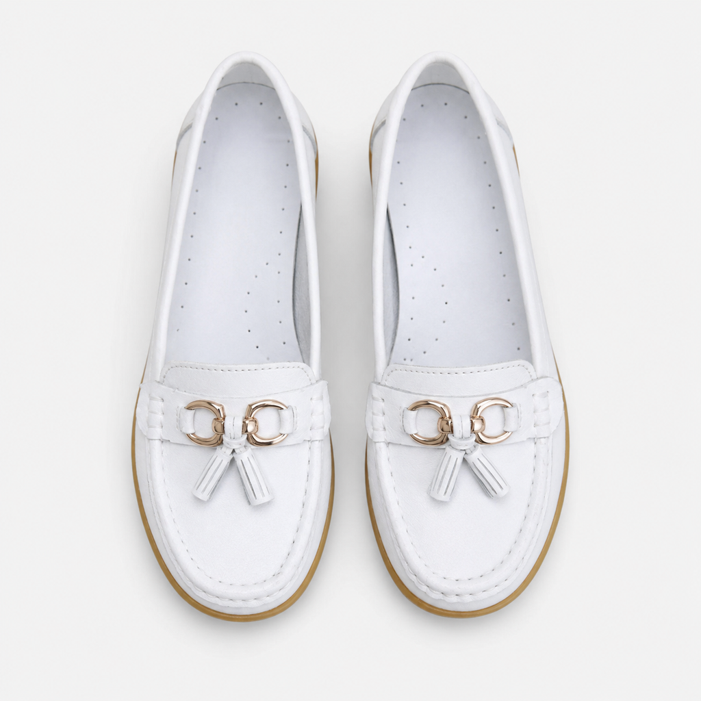 Mocassin Compensé Femme Blanc | Anaïs