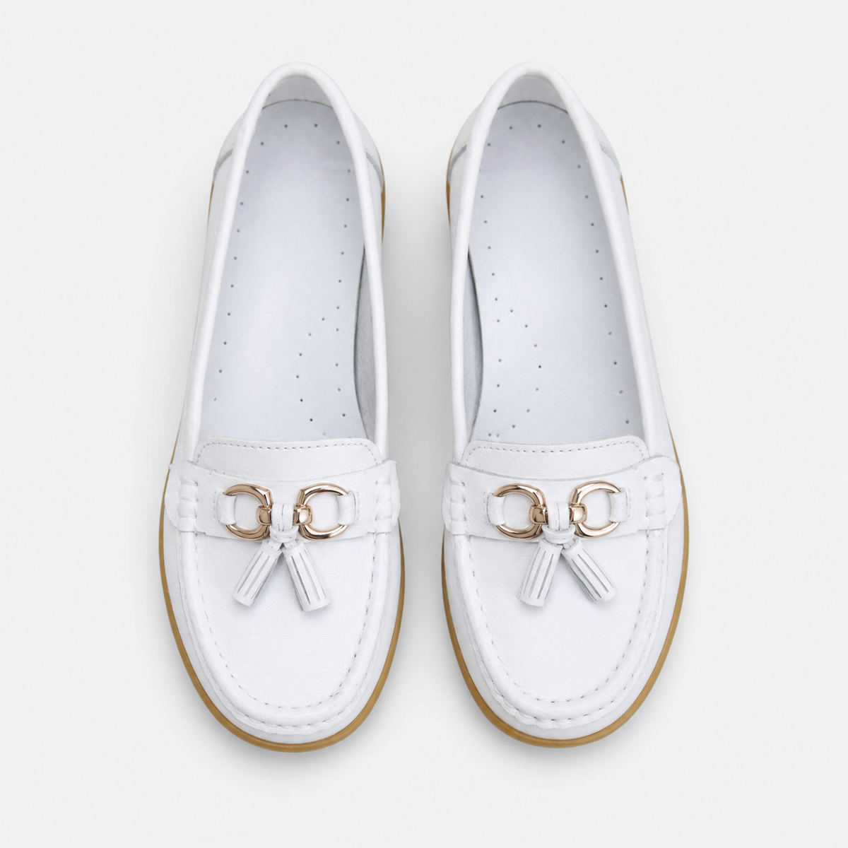 Mocassin Compensé Femme Blanc | Anaïs