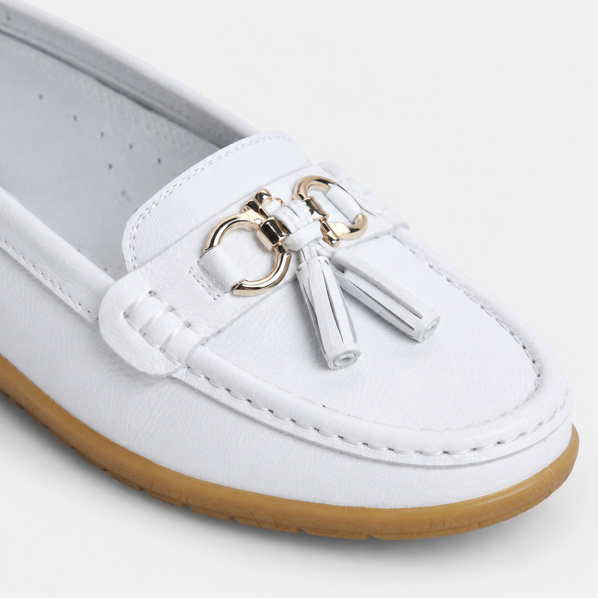 Mocassin Compensé Femme Blanc | Anaïs