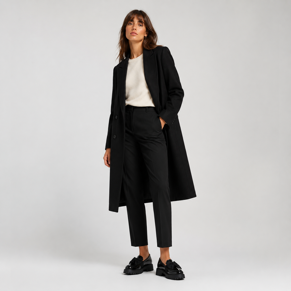 Mocassin Compensé en Cuir Vernis Noir à Nœud Papillon | Cyrielle