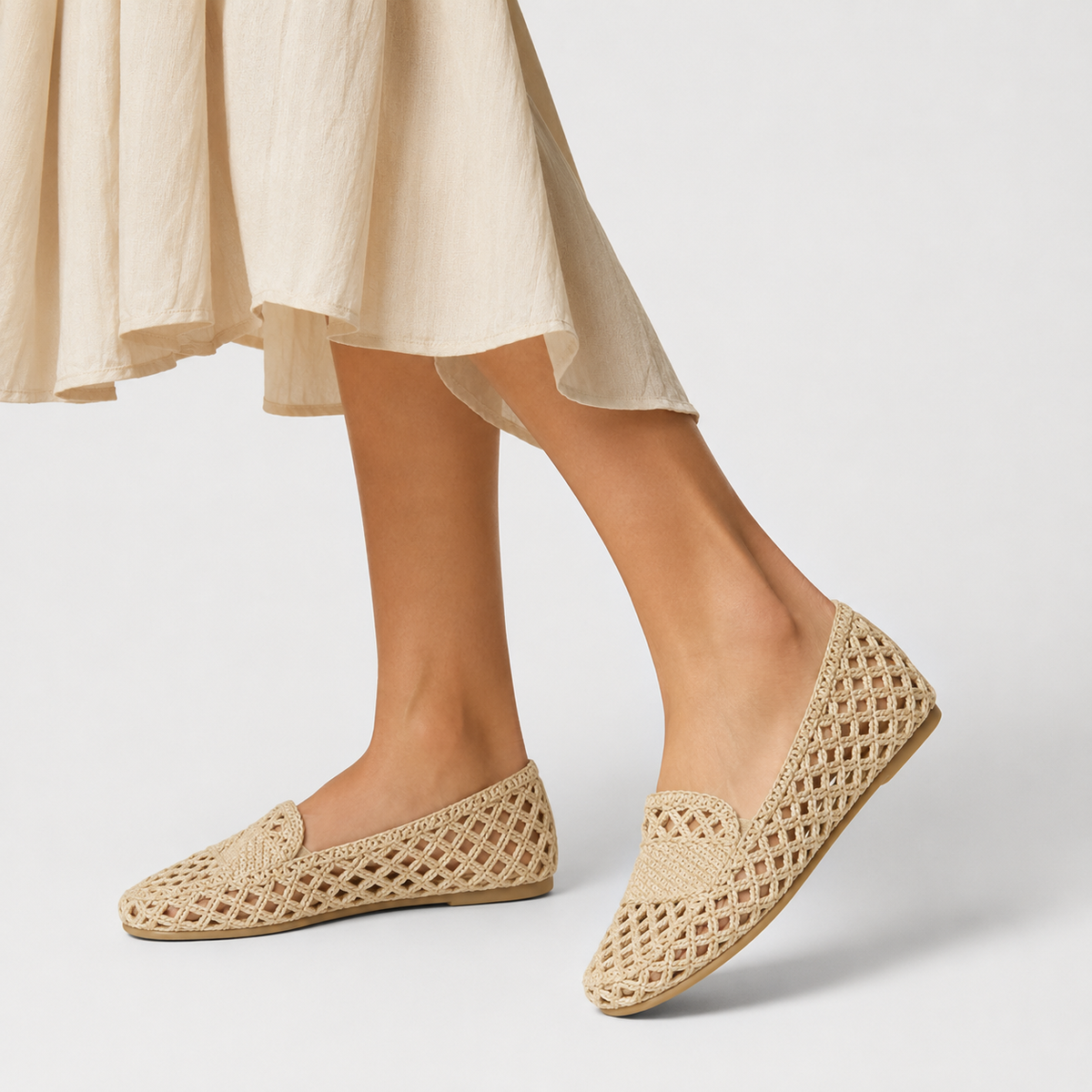 Mocassin Beige à Trou Femme | Bathilde