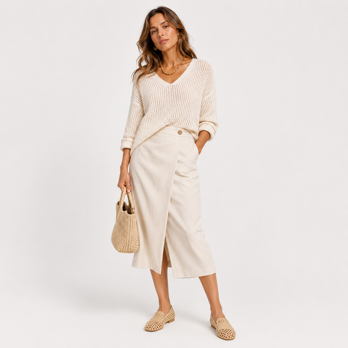 Mocassin Beige à Trou Femme | Bathilde