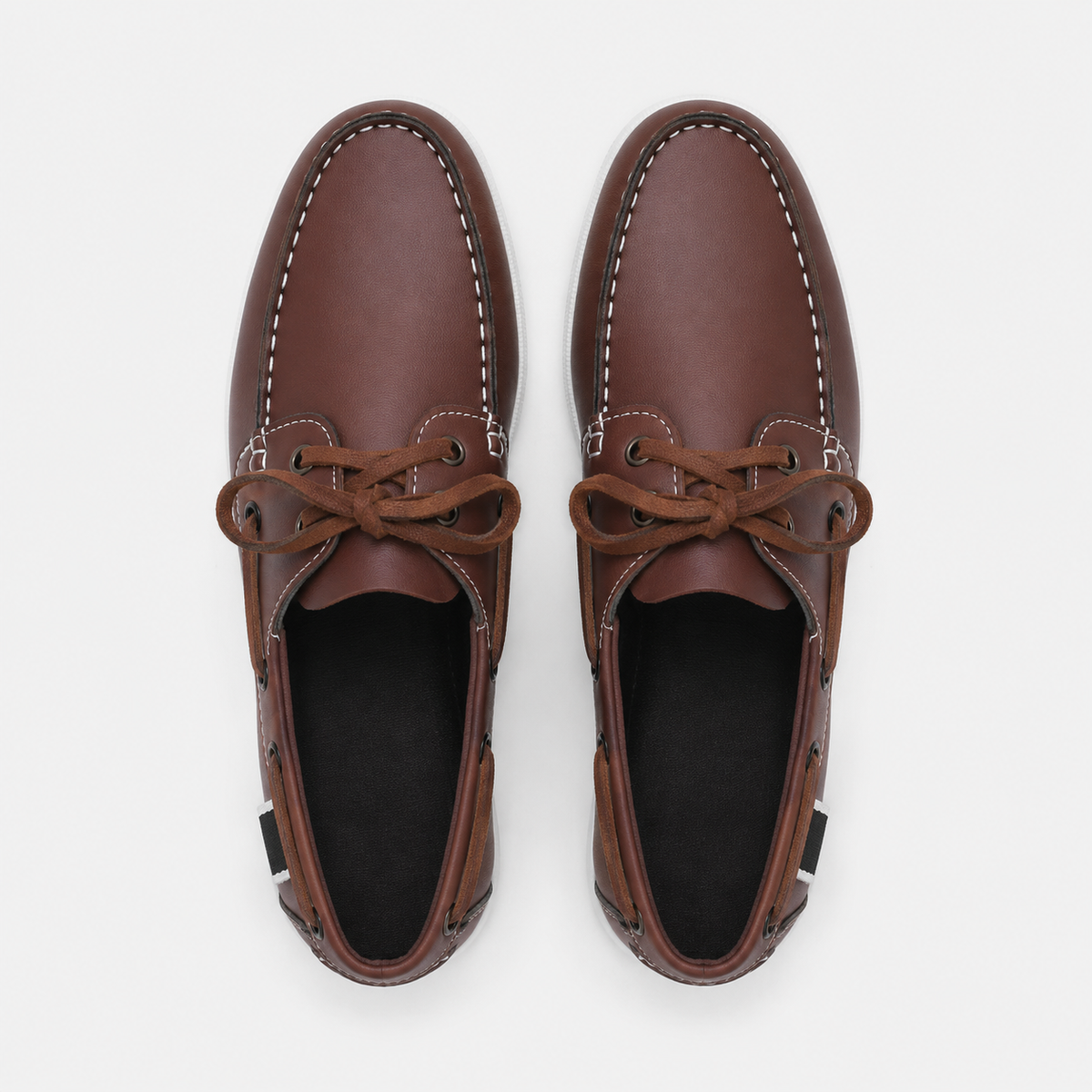 Mocassin Bateau à Lacet Cuir Lisse Marron pour Homme | Erasme