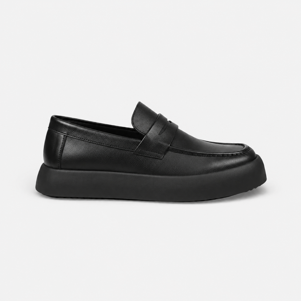 Mocassin à Semelle Épaisse Plat en Cuir Noir pour Homme | Côme