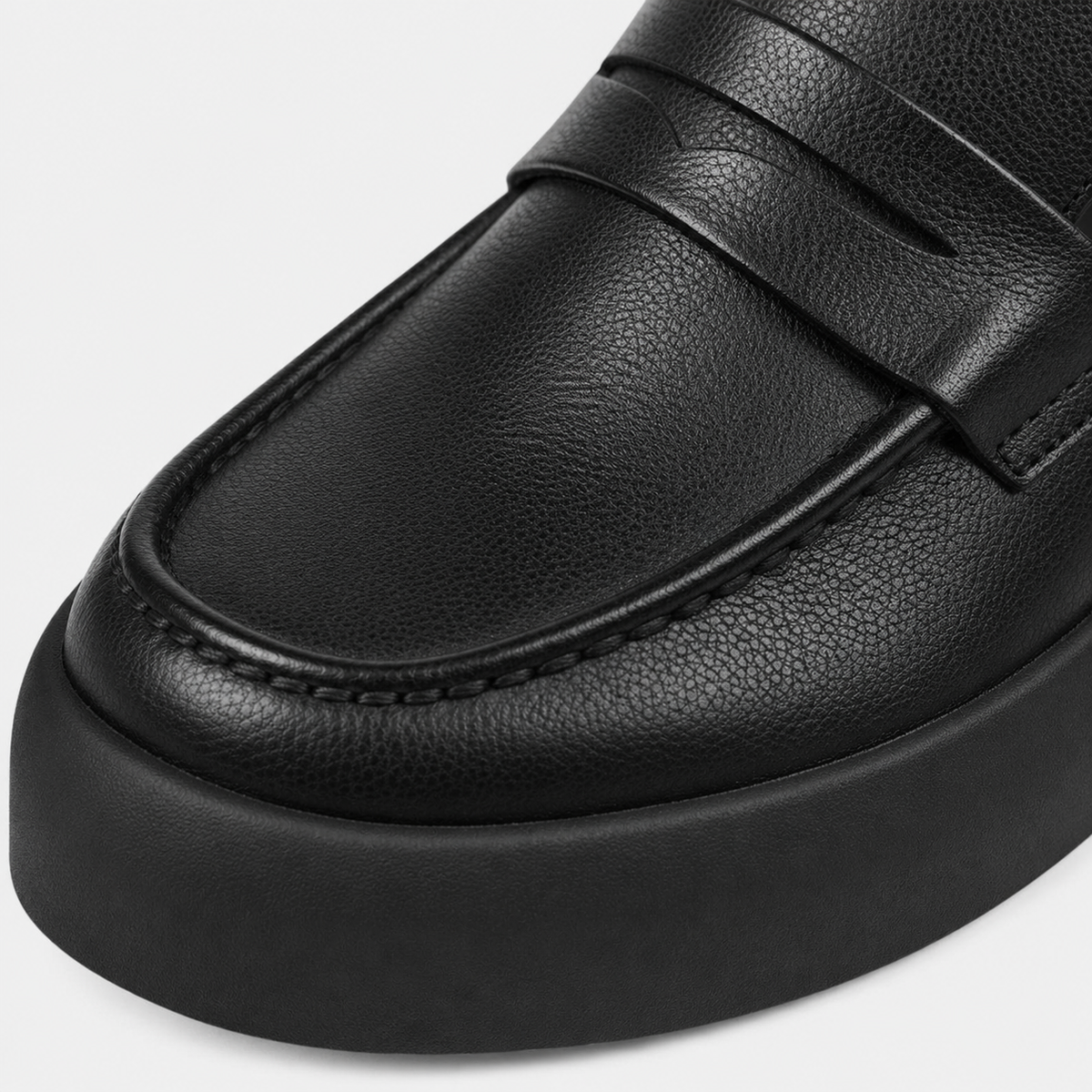 Mocassin à Semelle Épaisse Plat en Cuir Noir pour Homme | Côme