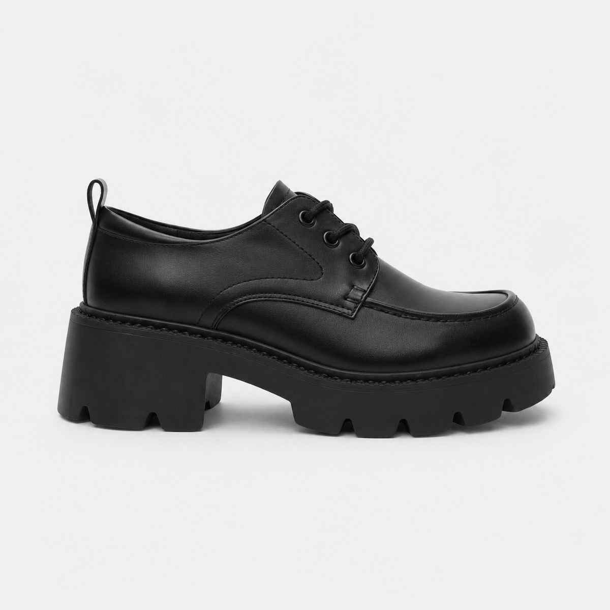 Mocassin à Lacet Plateforme et Talon Noir pour Femme | Éléonore