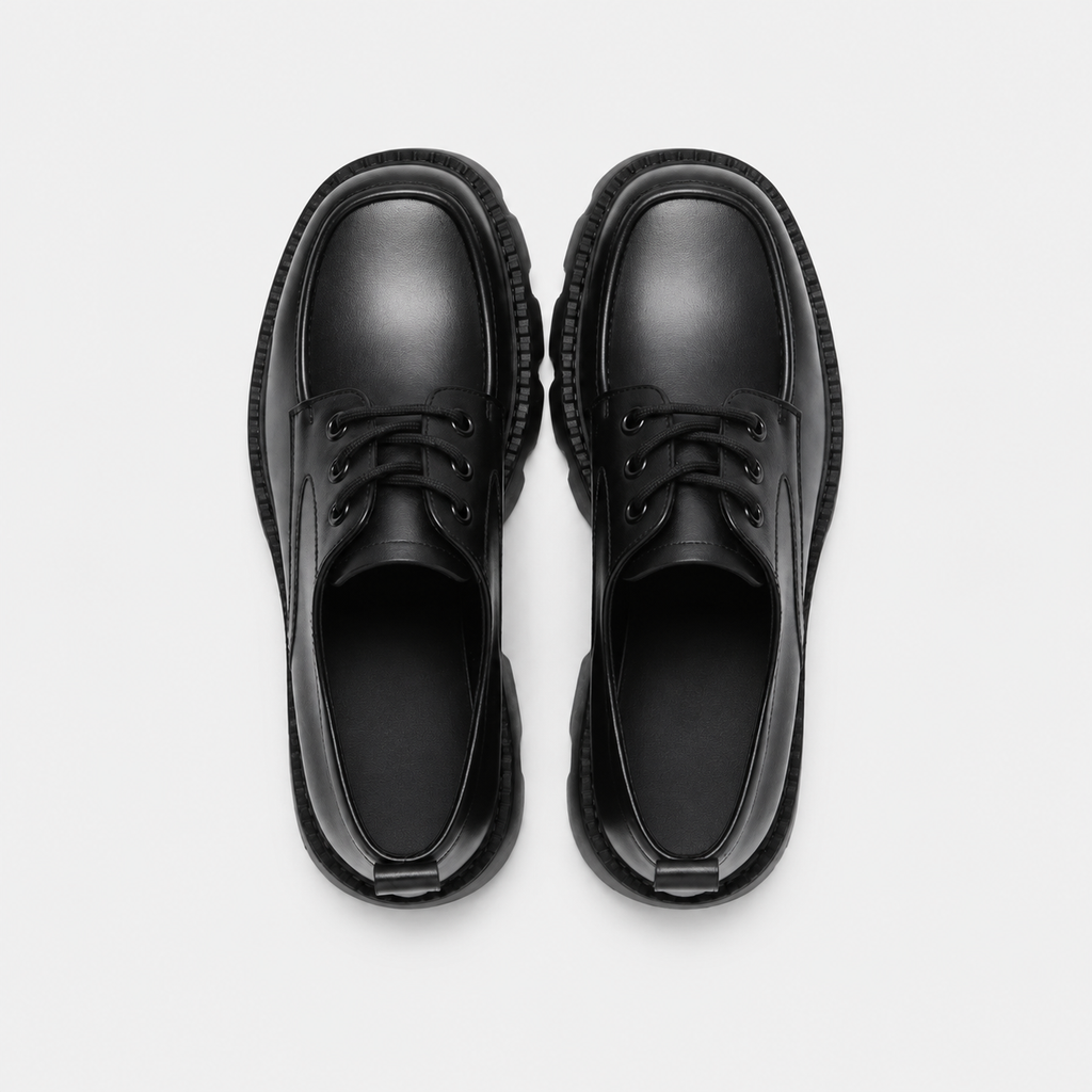 Mocassin à Lacet Plateforme et Talon Noir pour Femme | Éléonore