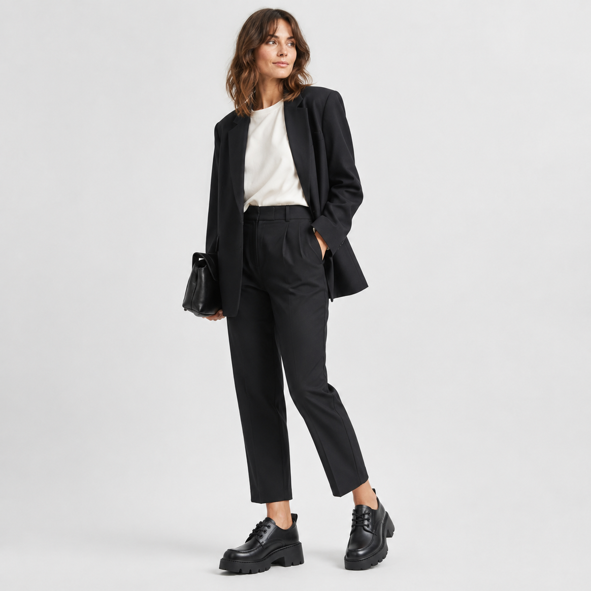 Mocassin à Lacet Plateforme et Talon Noir pour Femme | Éléonore