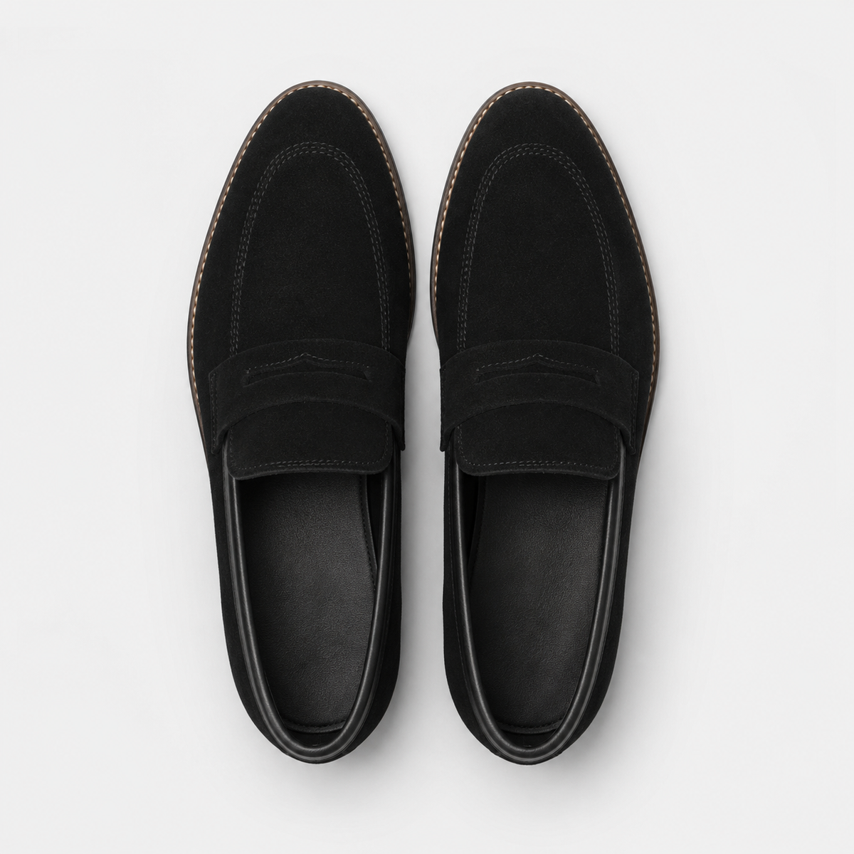Mocassin Daim Velour Noir Costume Habillé Smoking Talon | Gaspard