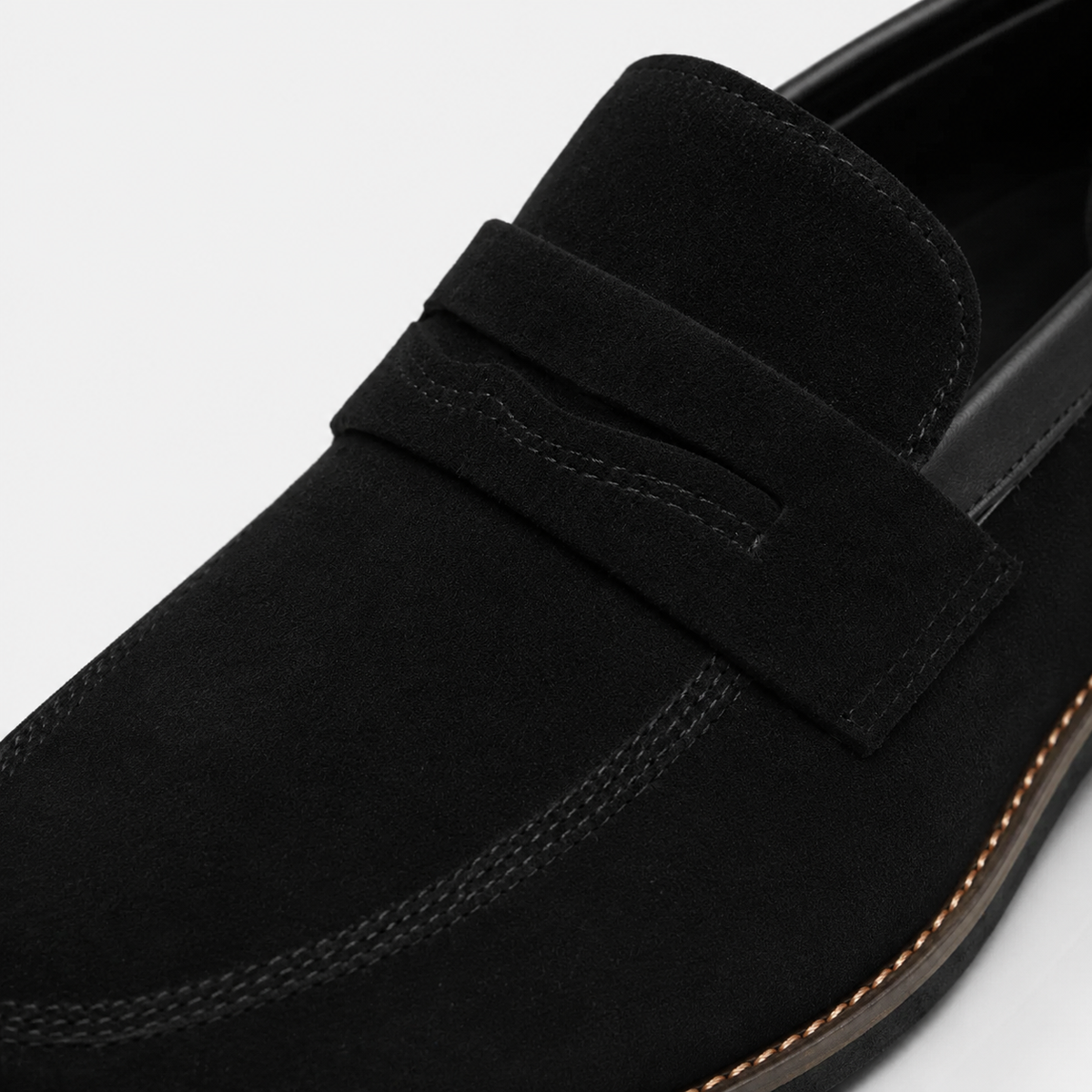 Mocassin Daim Velour Noir Costume Habillé Smoking Talon | Gaspard