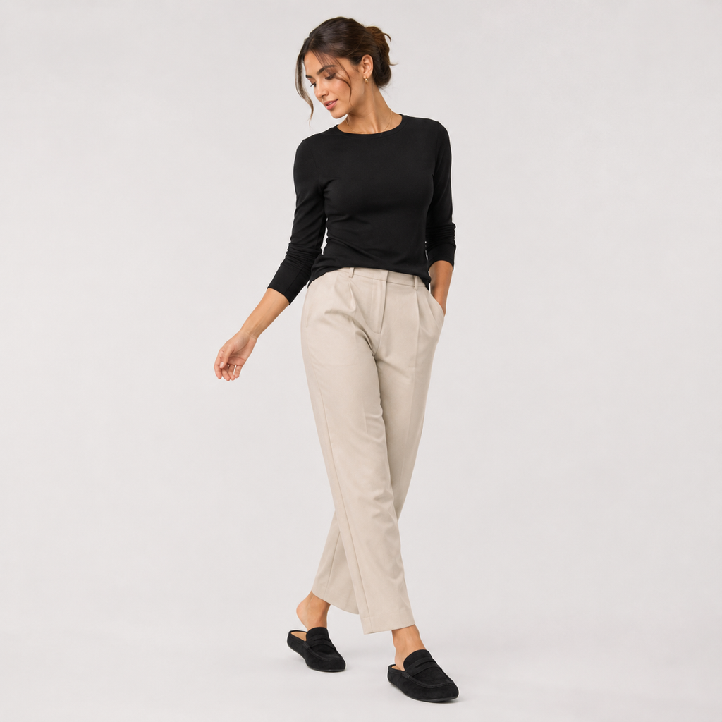 Chausson Mocassin Mule Ouvert Confort en Daim Nubuck Noir | Eden