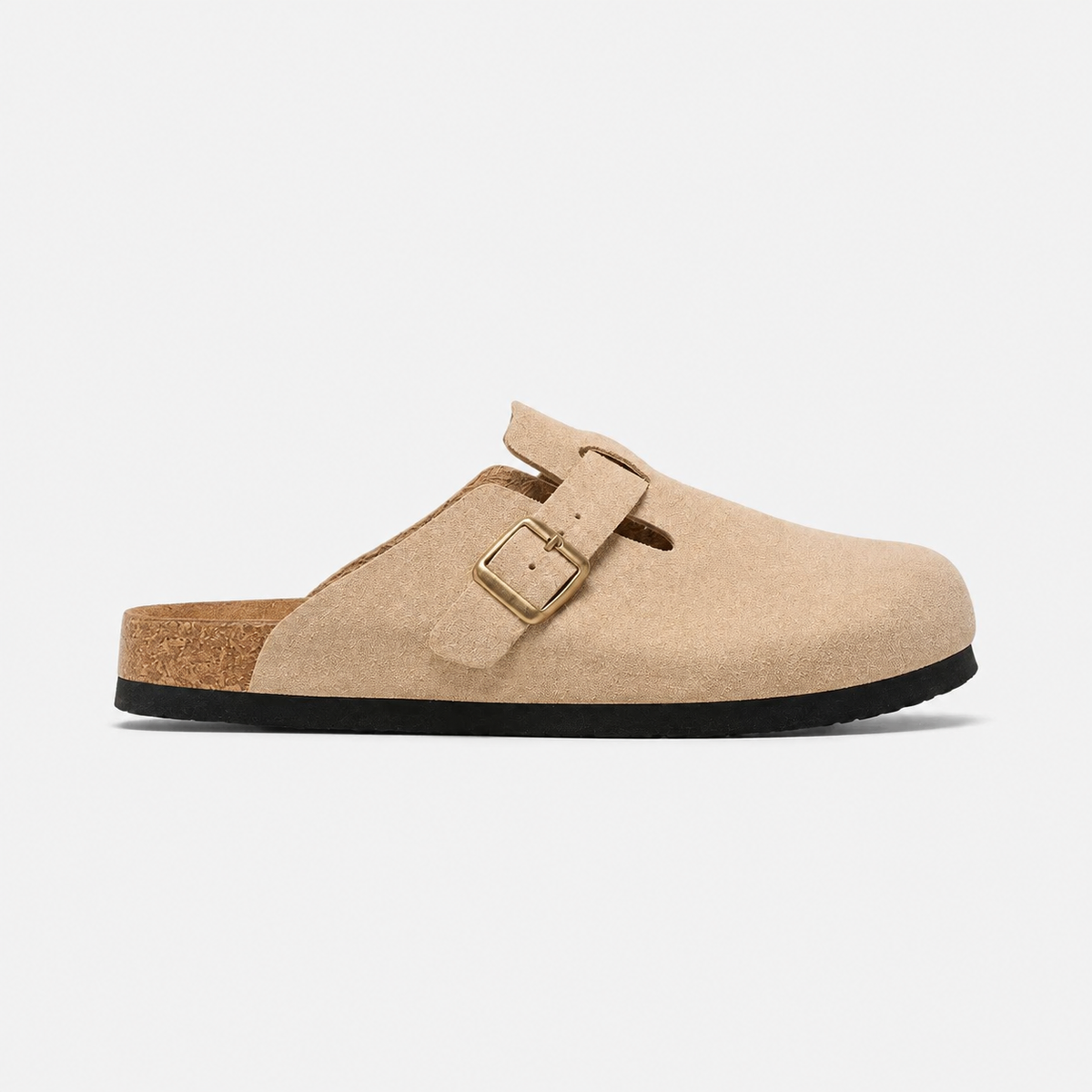 Chausson Mocassin Mule en Daim Beige Ouvert à L'arrière Unisexe | Loeiz