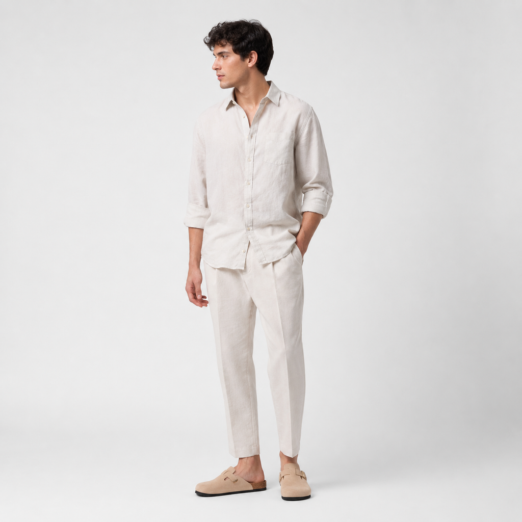 Chausson Mocassin Mule en Daim Beige Ouvert à L'arrière Unisexe | Loeiz