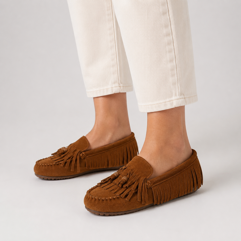 Chausson Mocassin Indien Marron pour Femme | Adèle