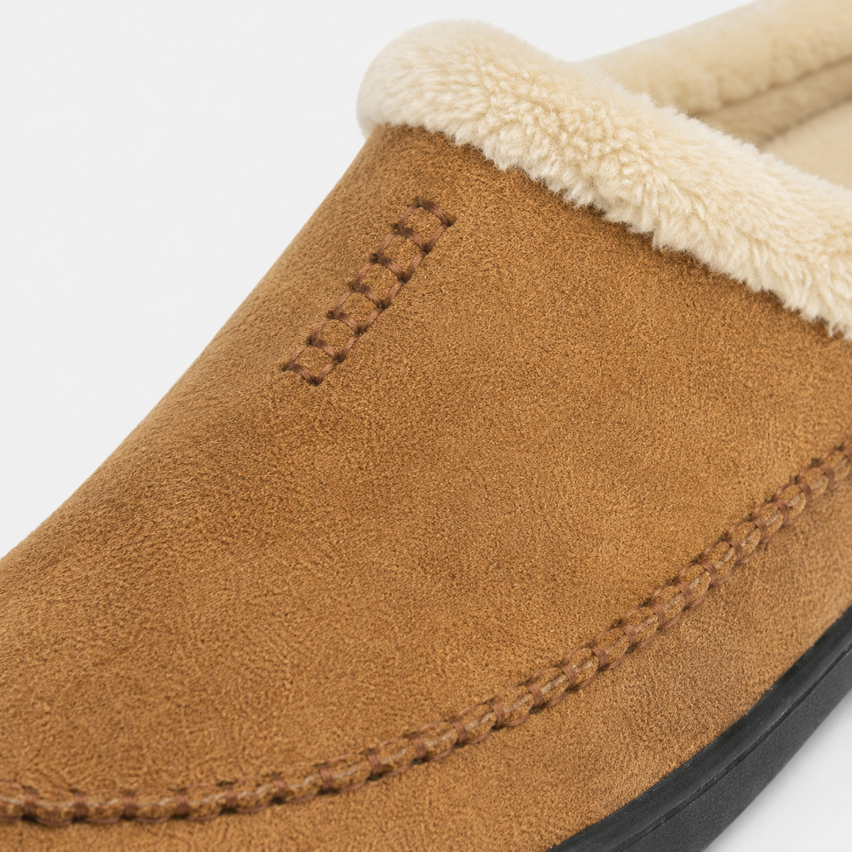 Chausson Mocassin en Cuir Marron Camel Mule Fourré | Landry