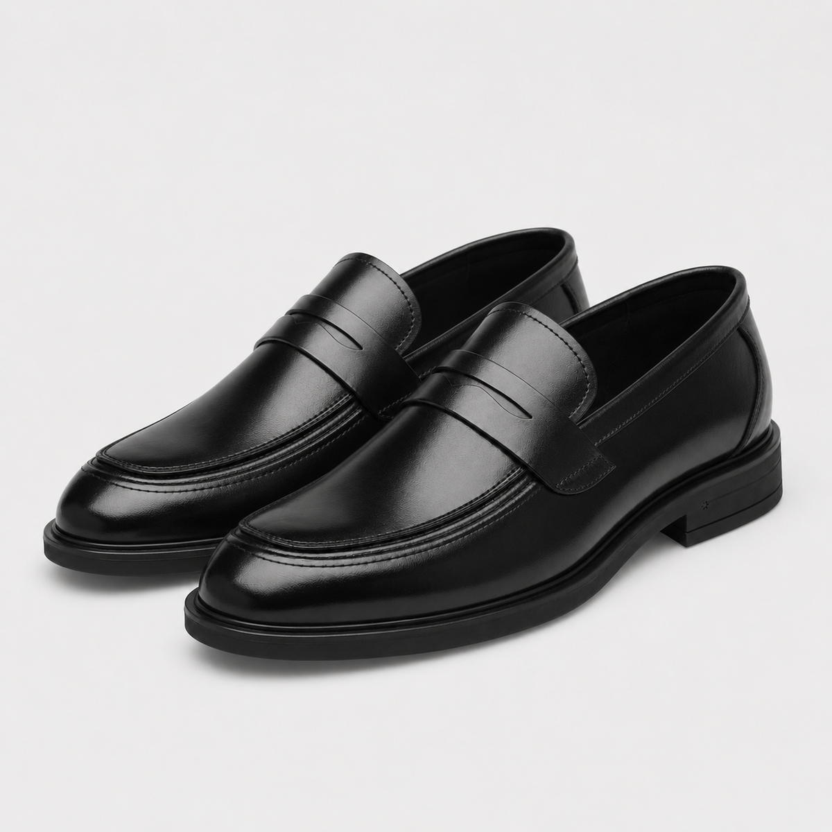 Mocassin de Ville Costume en Cuir Noir Vernis pour Homme | Eugene