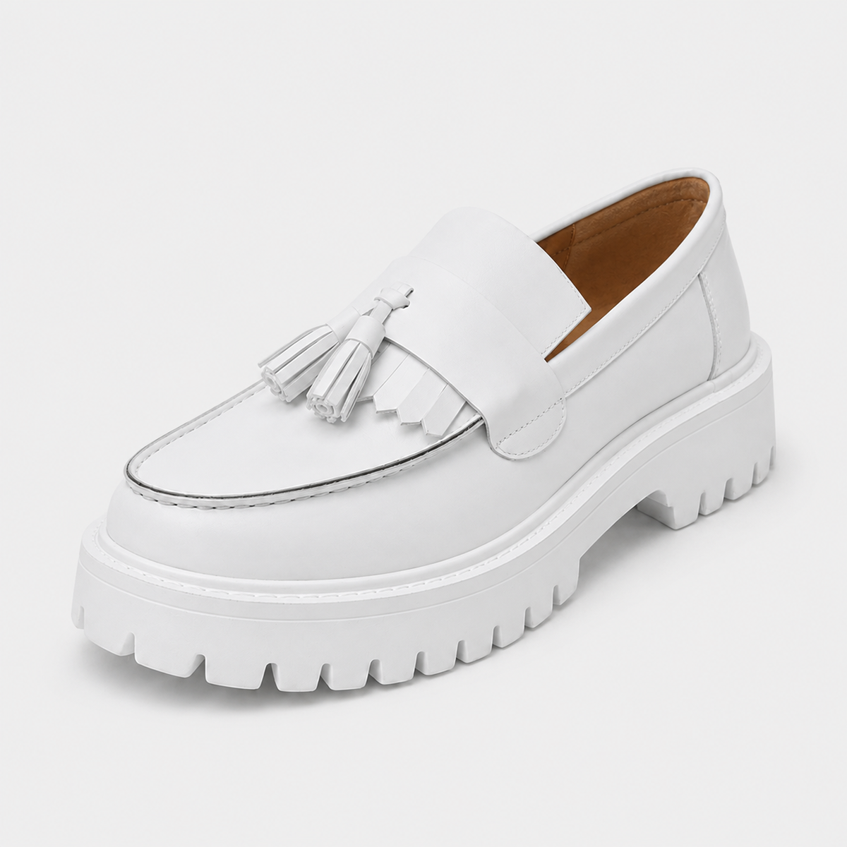 Mocassins Cuir Compensé Homme Blanc | Armand