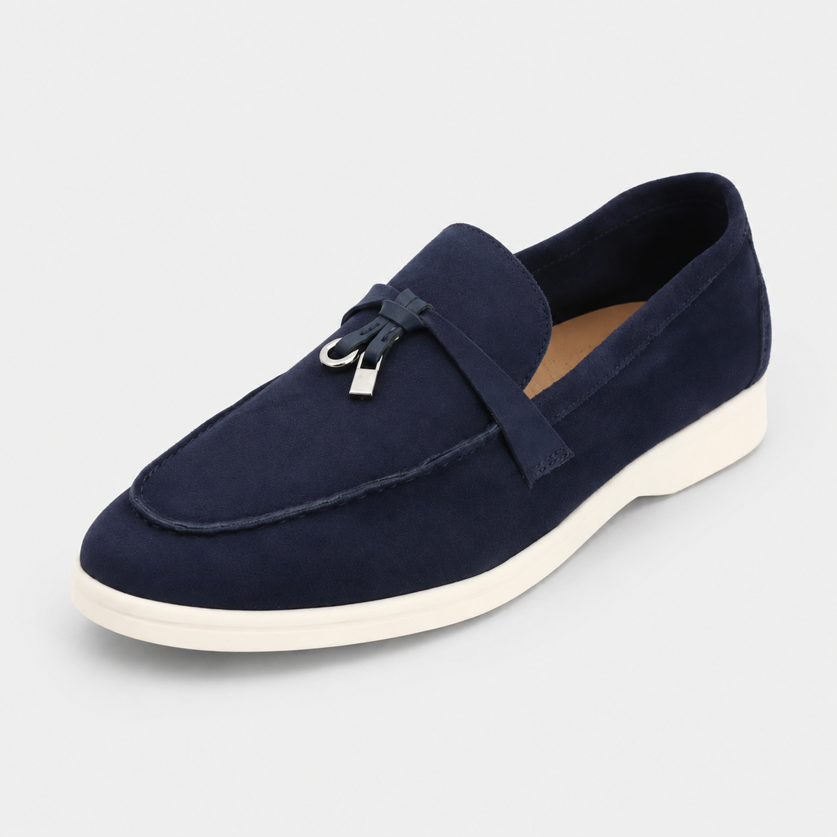 Mocassins à Glands en Daim Bleu Marine | Lison