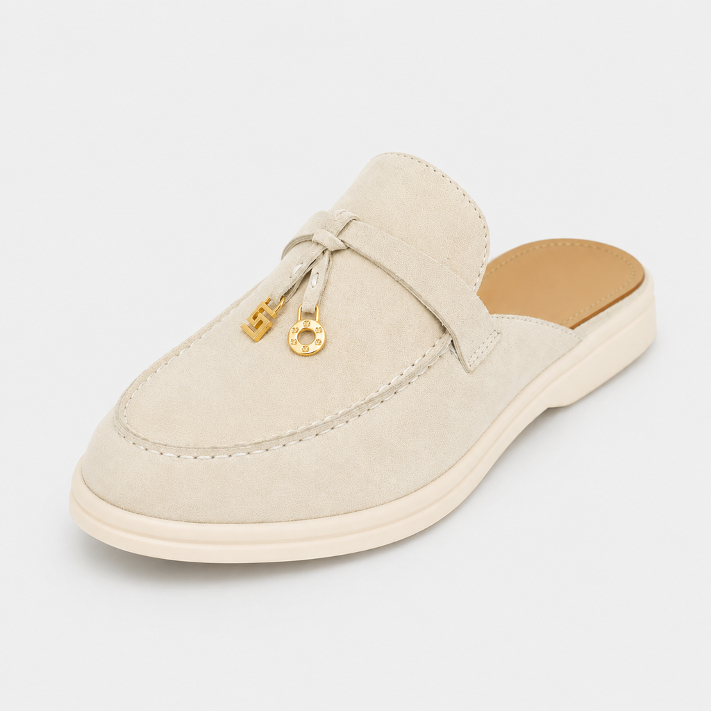 Mocassin Ouvert Crème Femme | Lucie