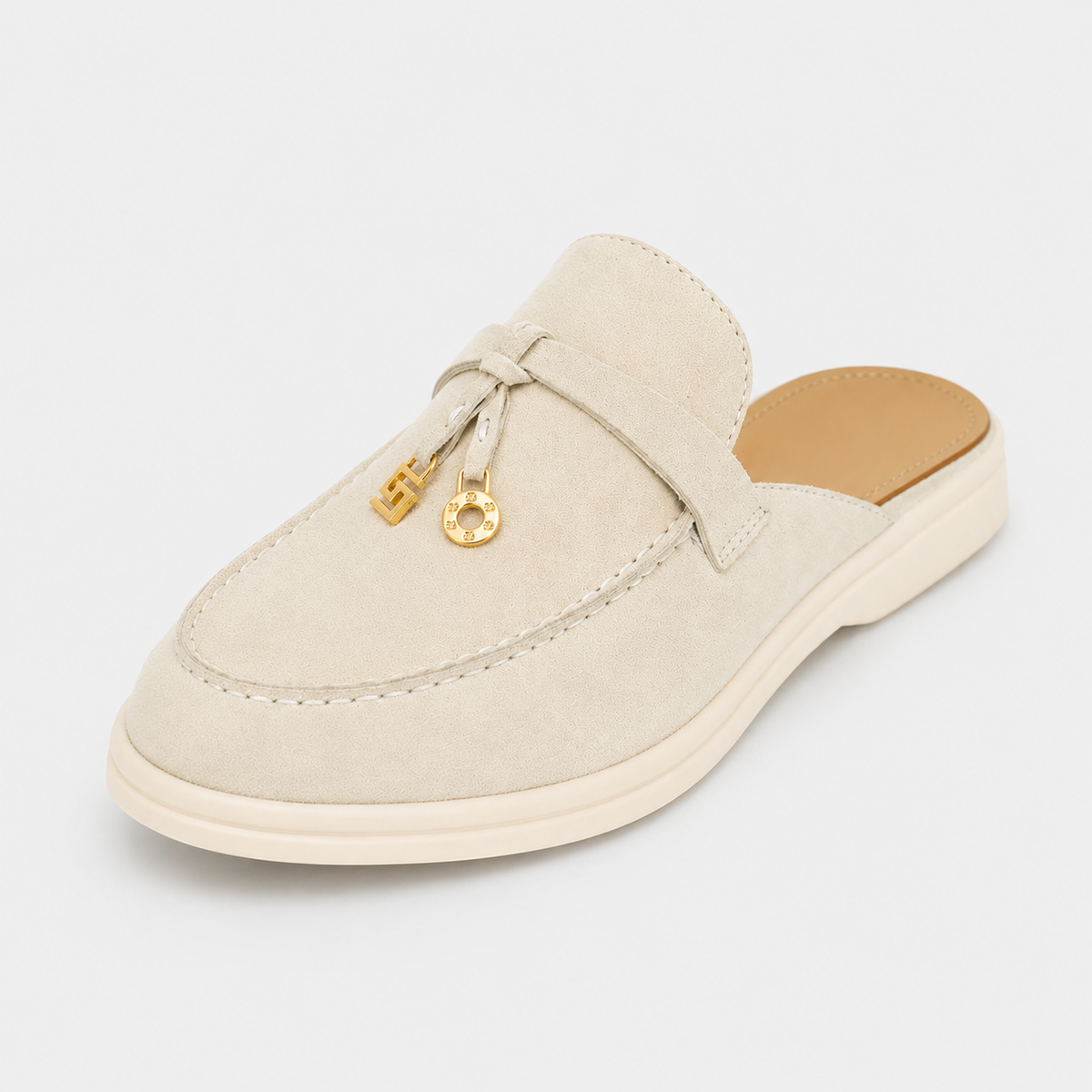 Mocassin Ouvert Crème Femme | Lucie
