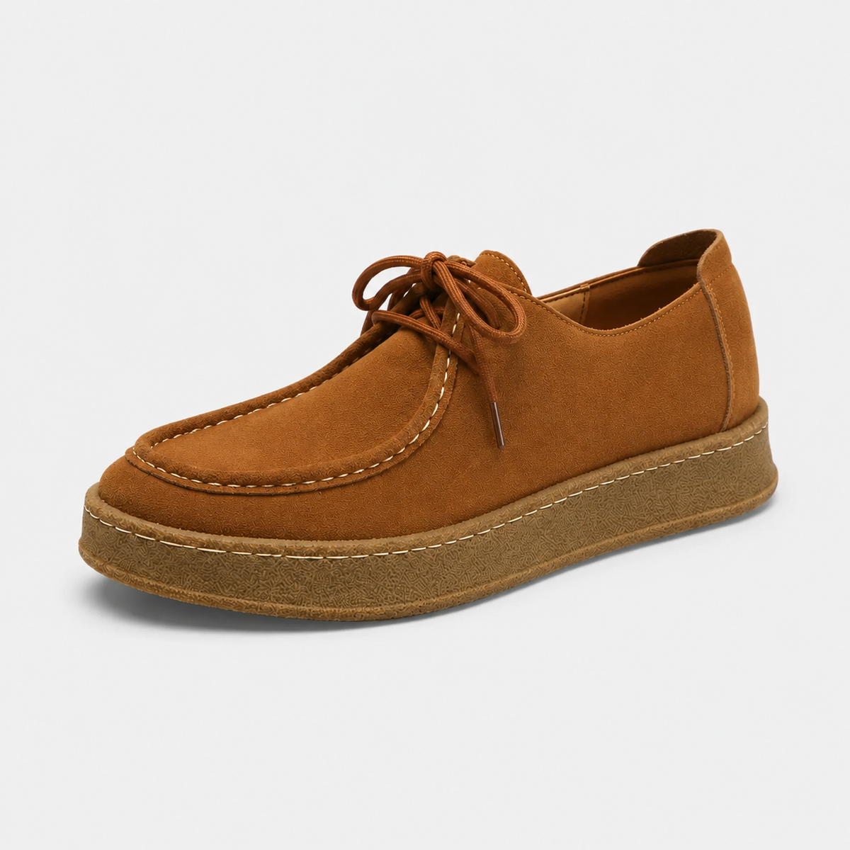 Mocassin Nubuck Camel à Lacets pour Homme | Andre