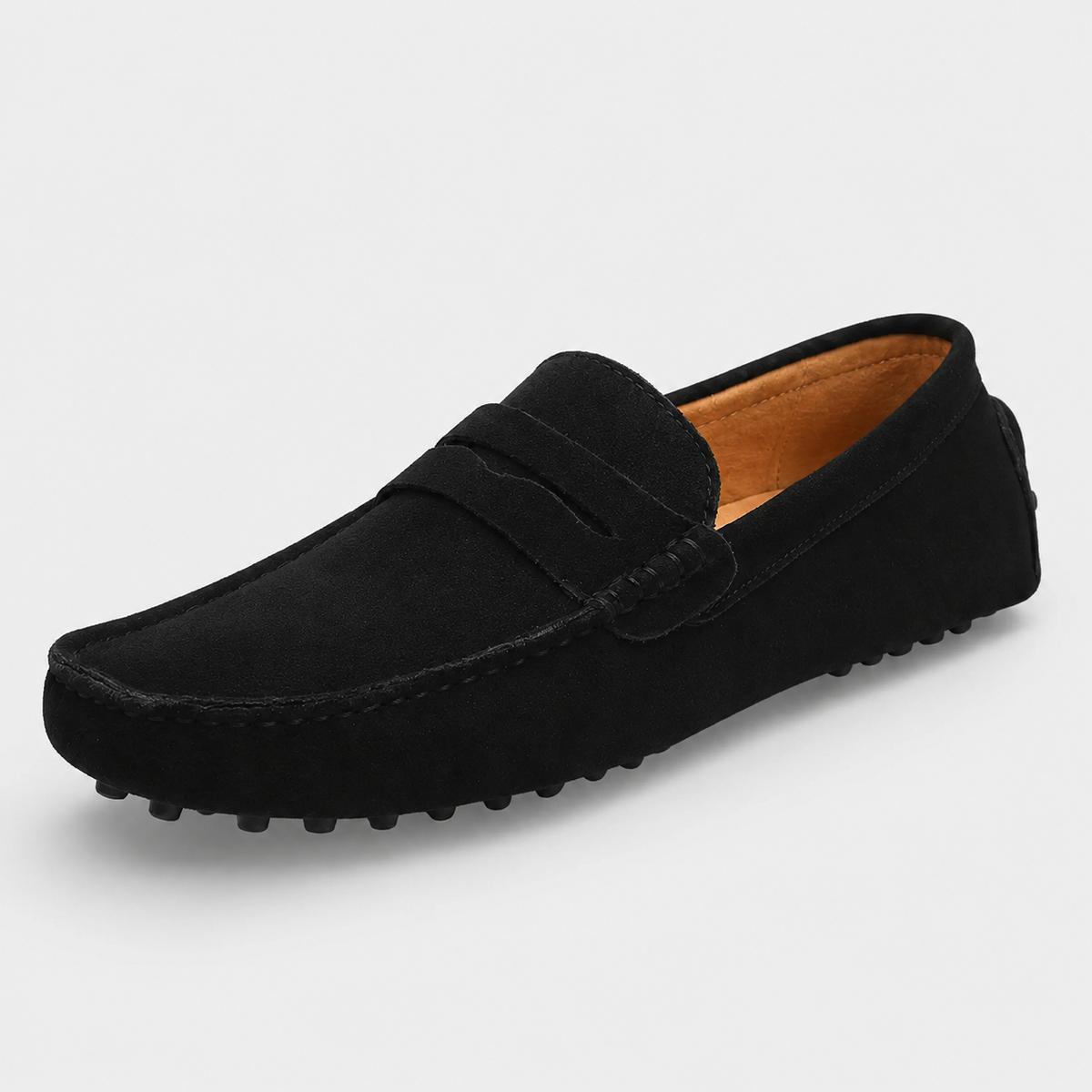 Mocassin Noir Daim Homme Vintage | Tom
