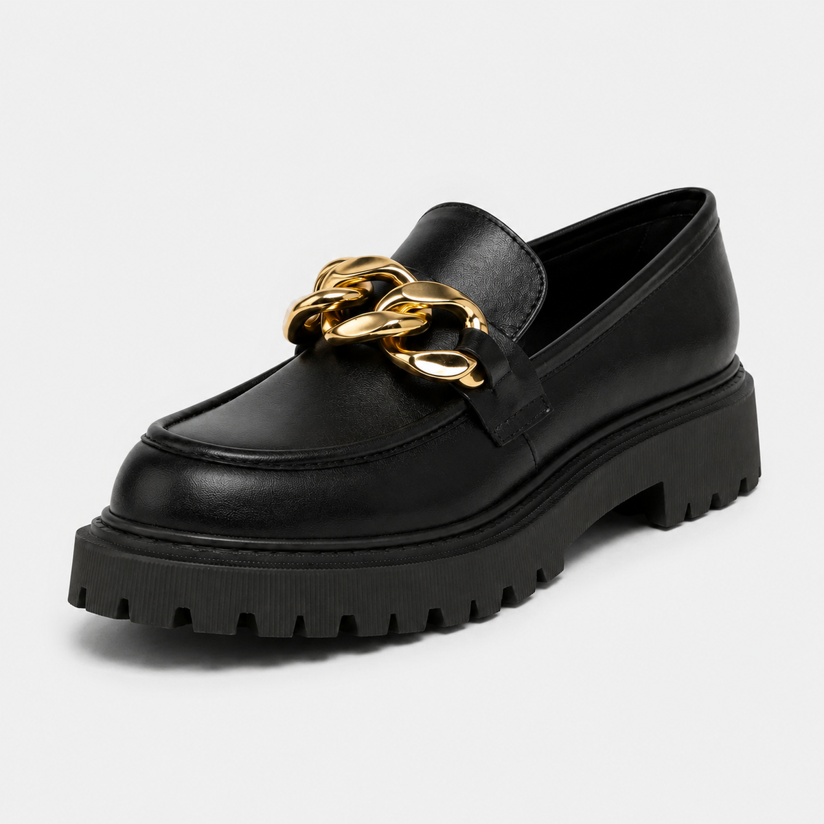 Mocassin Noir avec Chaine | Angelina