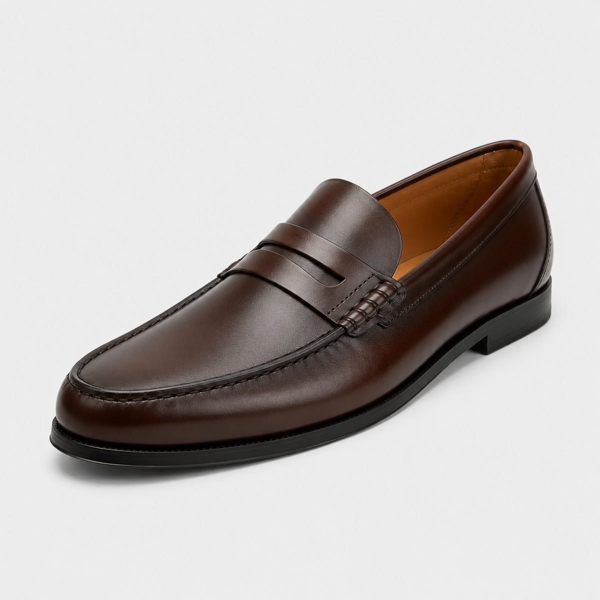 Mocassin Homme Cuir Marron Vernis à Talon | Orion