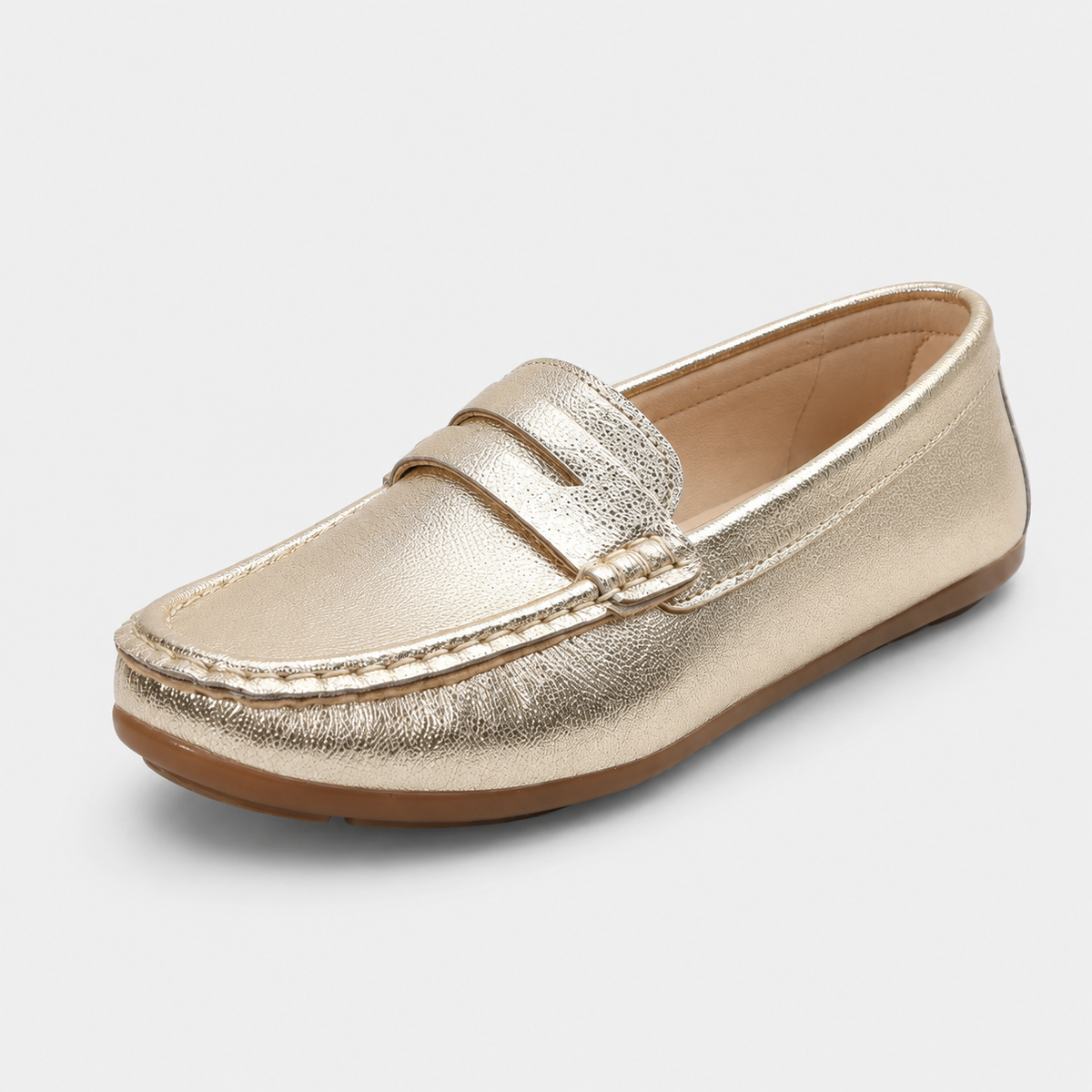 Mocassin Femme Or | Léonie