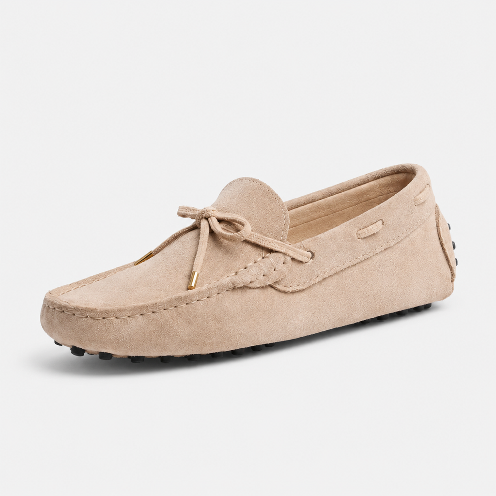 Mocassin en Daim Beige pour Femme | Vanessa