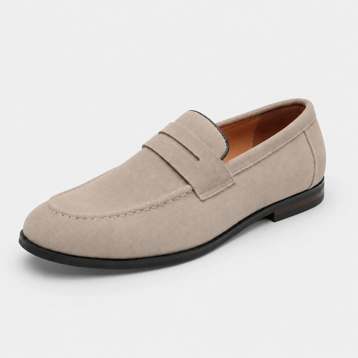 Mocassin en Daim Beige à Talon pour Homme | Leonard