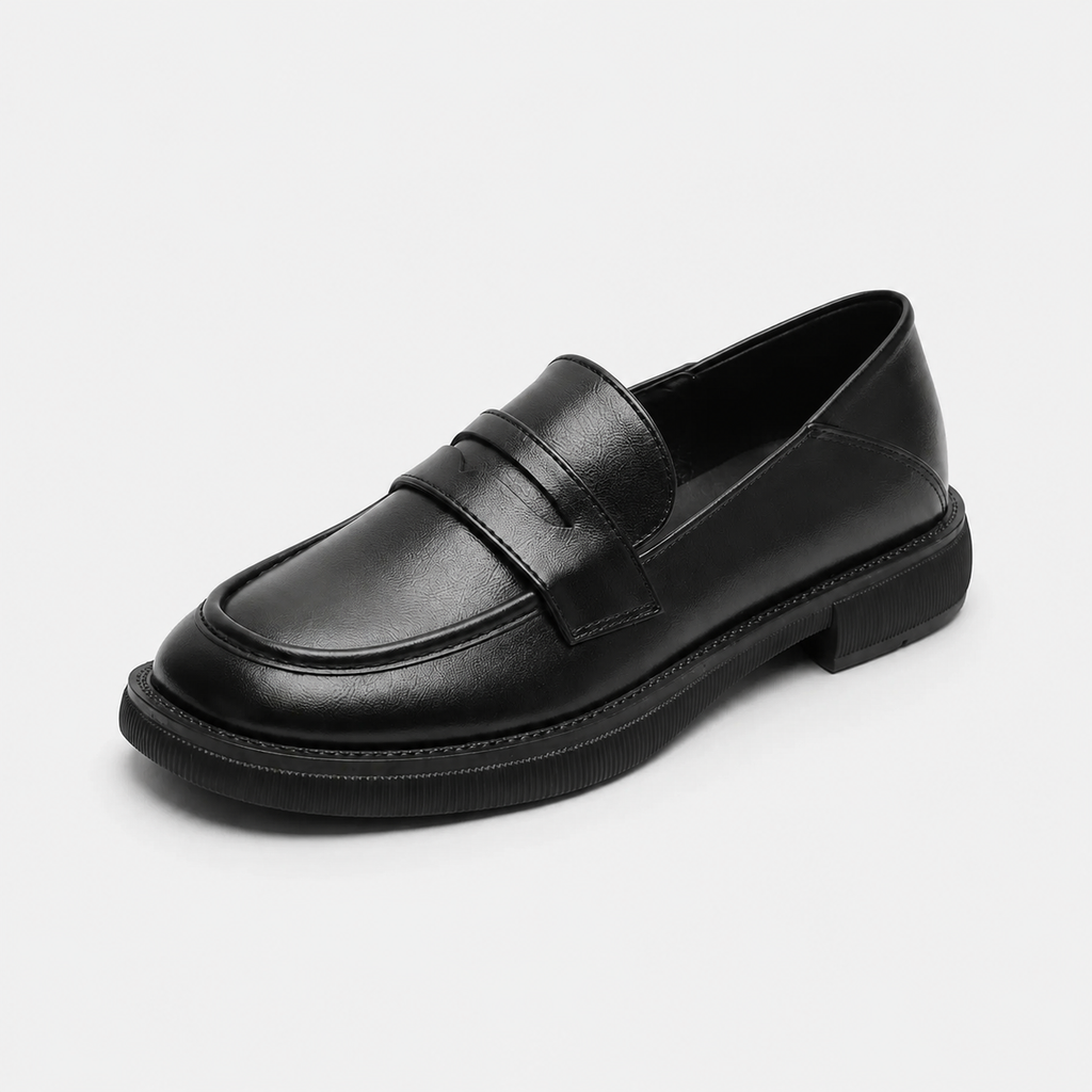 Mocassin en Cuir Vernis Noir Talon pour Femme | Melissa